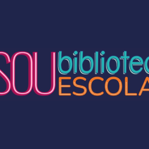Banner com a hashtag sou biblioteca escolar